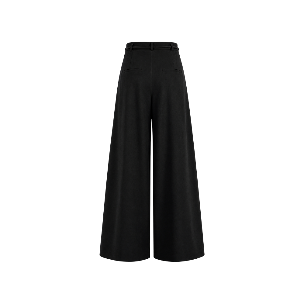 Elara Voss Amelie Pleated Black Trouser