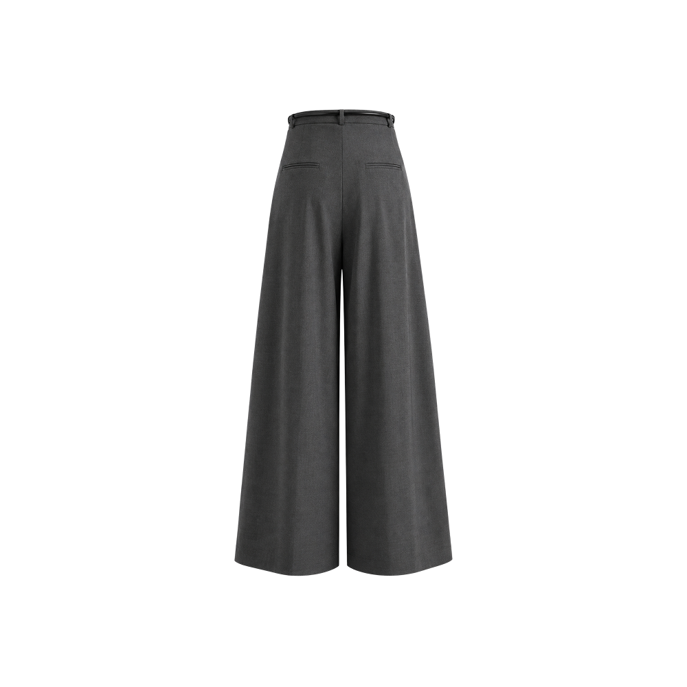 Elara Voss Amelie Pleated Gray Trouser