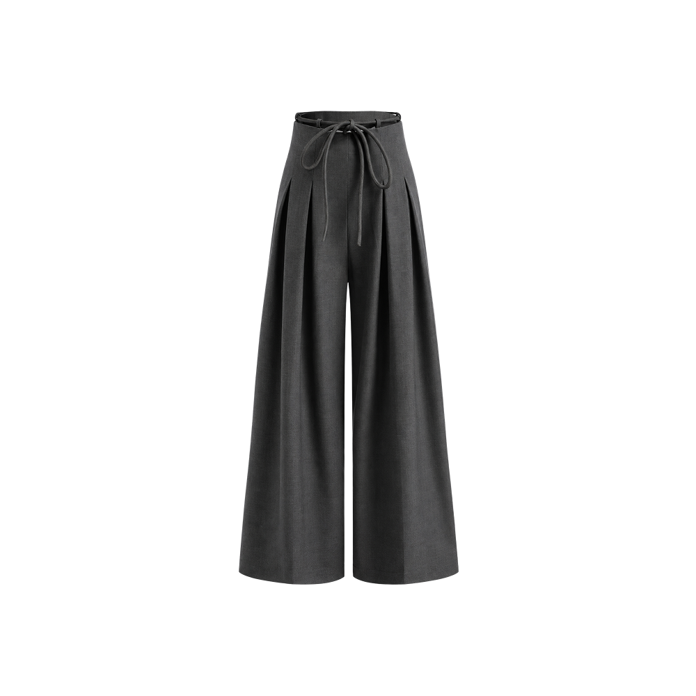 Elara Voss Amelie Pleated Gray Trouser