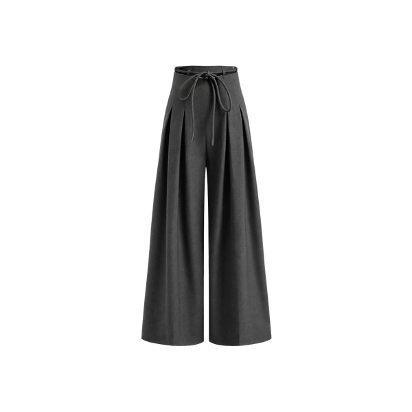 Elara Voss Amelie Pleated Gray Trouser