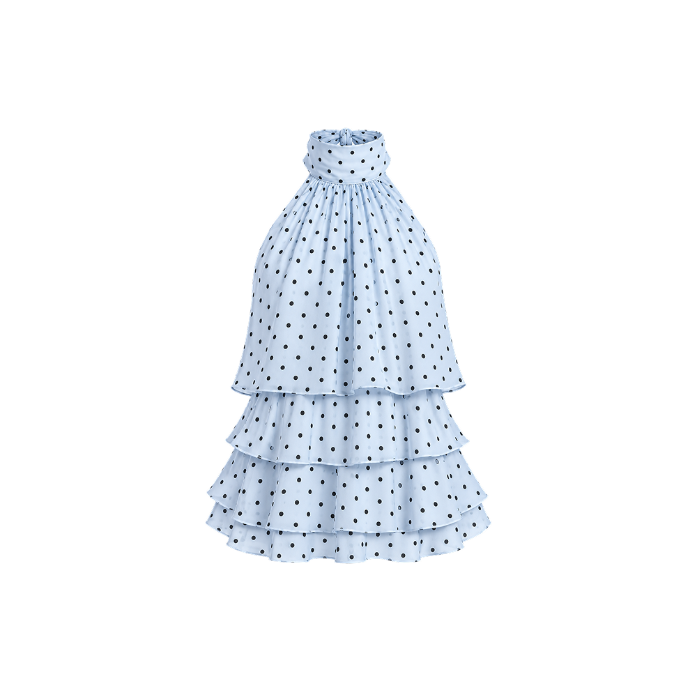 Elara Voss Amelie Powder Blue Polka Top