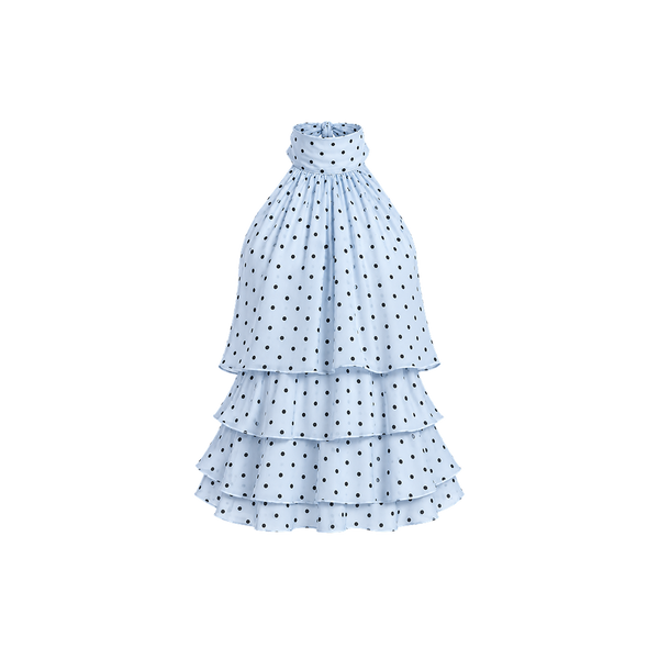 Elara Voss Amelie Powder Blue Polka Top