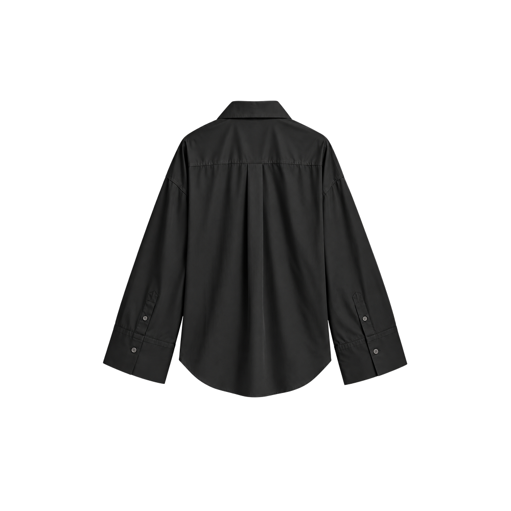 Elara Voss Aurelia Relaxed Black Shirt