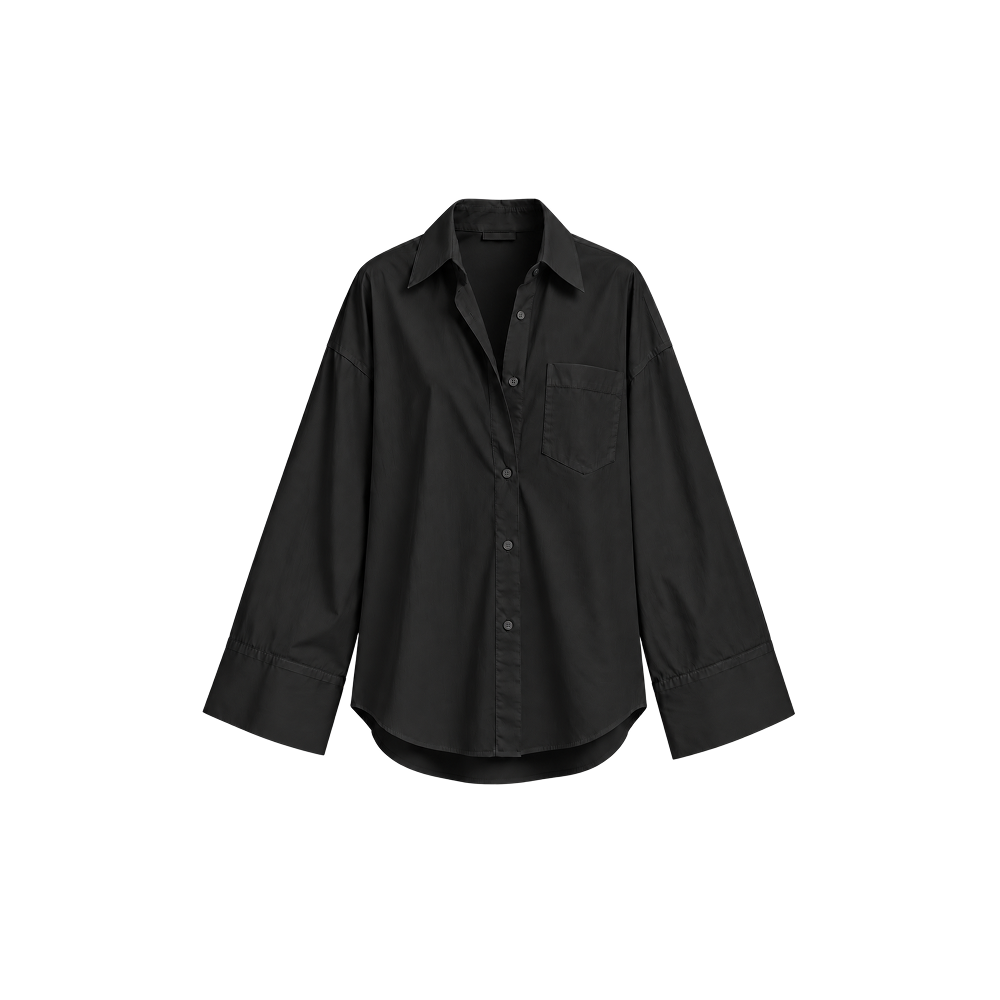 Elara Voss Aurelia Relaxed Black Shirt