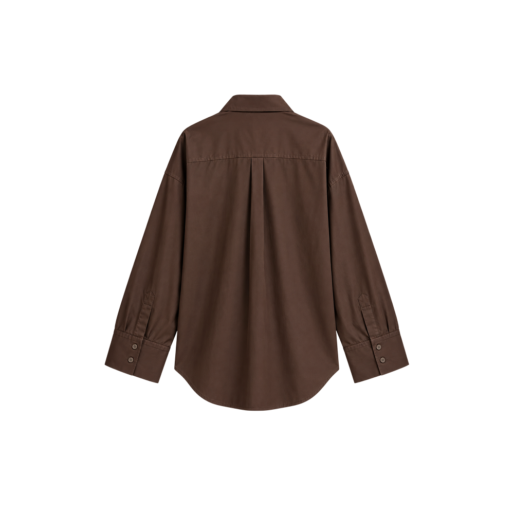 Elara Voss Aurelia Relaxed Cocoa Brown Shirt