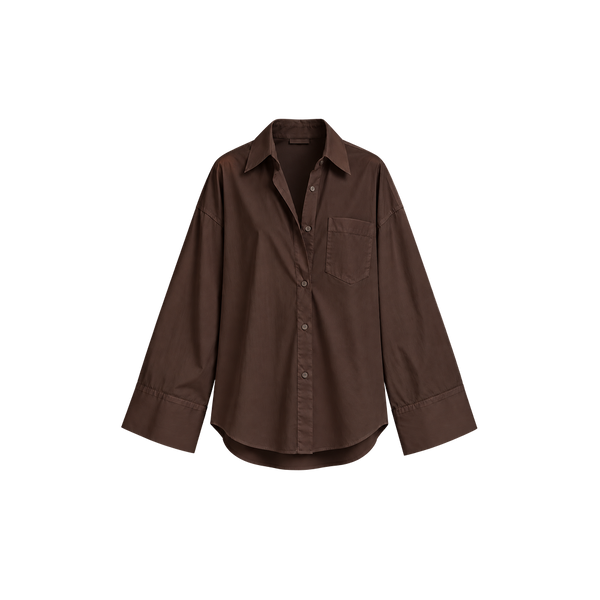 Elara Voss Aurelia Relaxed Cocoa Brown Shirt