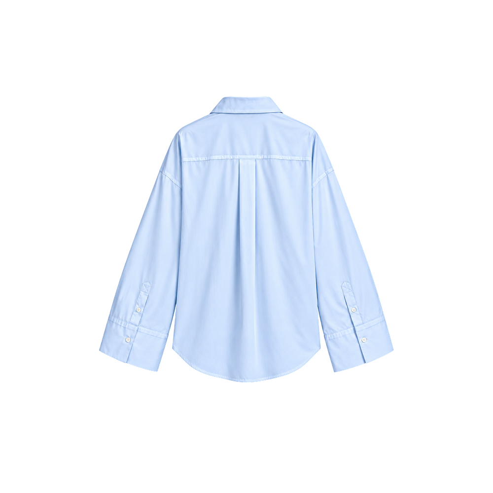 Elara Voss Aurelia Relaxed Powder Blue Shirt