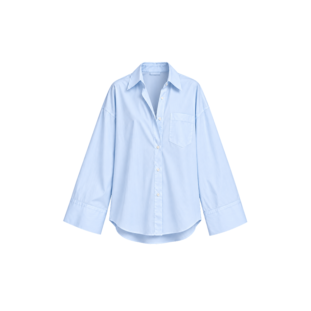 Elara Voss Aurelia Relaxed Powder Blue Shirt