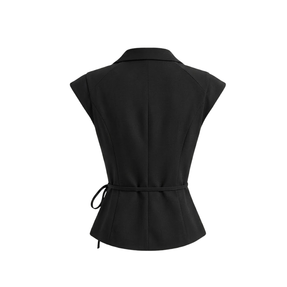Elara Voss Aurelia Wrap Black Top