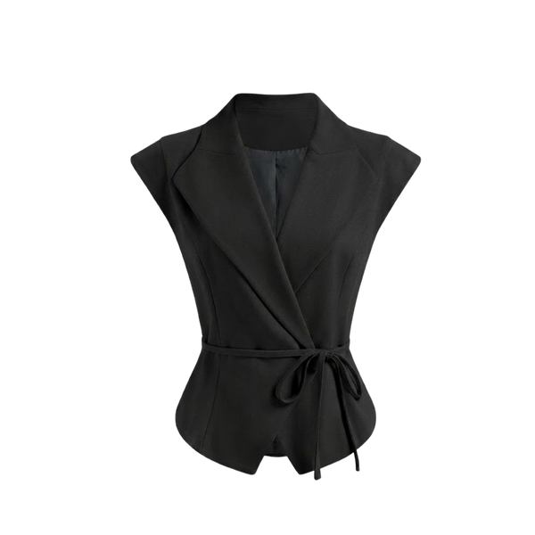 Elara Voss Aurelia Wrap Black Top