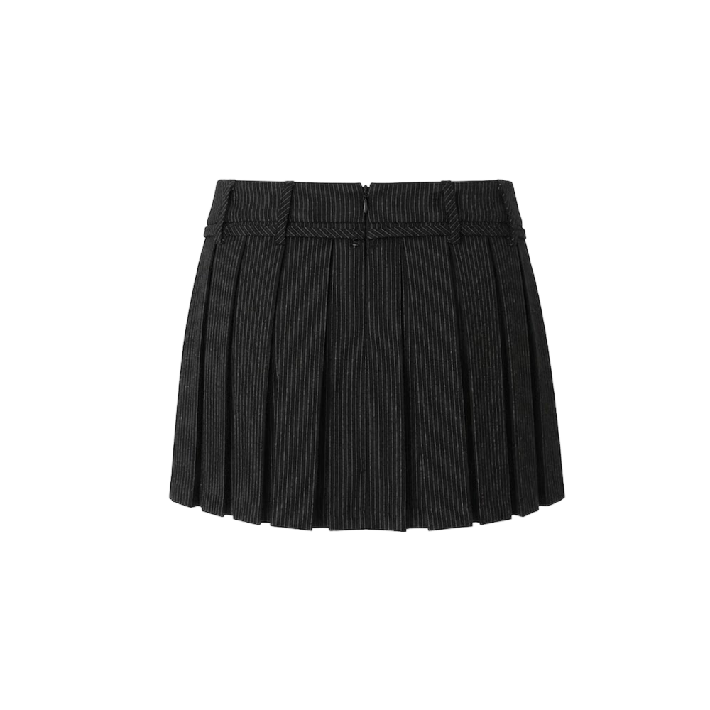 Elara Voss Black Pleated Skort