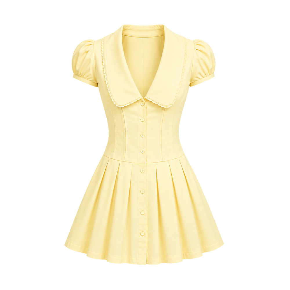 Elara Voss Blair Butter Yellow Dress