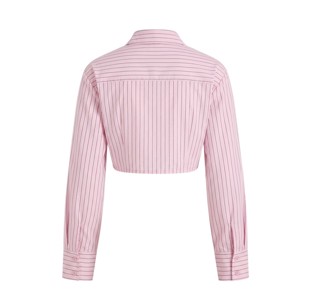 Elara Voss Blush Precision Crop Shirt