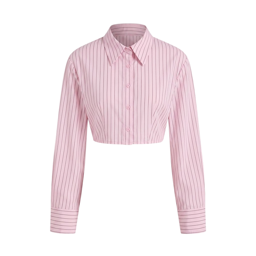 Elara Voss Blush Precision Crop Shirt
