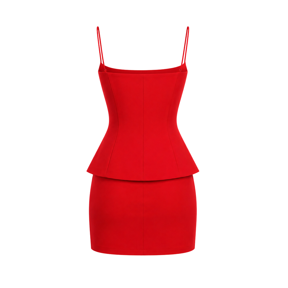 Elara Voss Brielle Crimson Red Dress