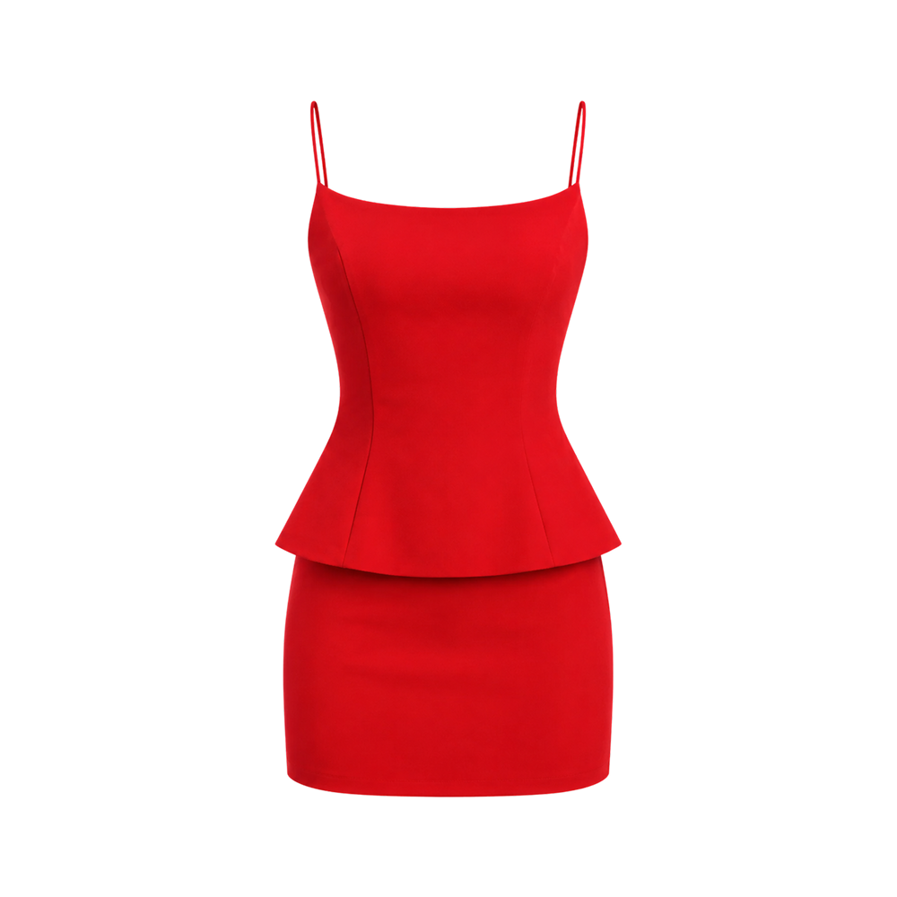 Elara Voss Brielle Crimson Red Dress