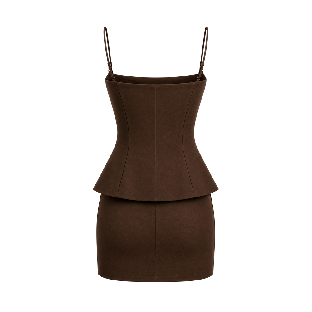 Elara Voss Brielle Dark Brown Dress