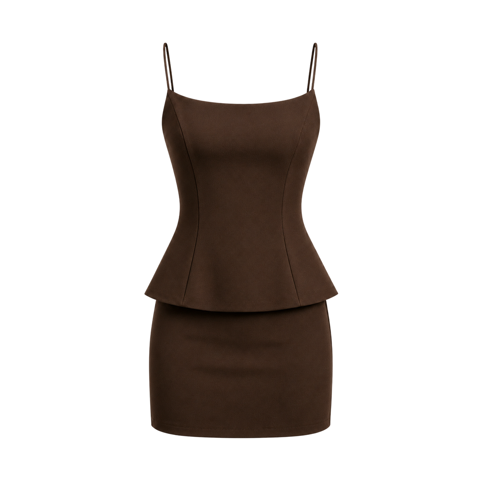 Elara Voss Brielle Dark Brown Dress