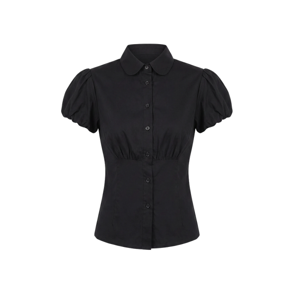 Elara Voss Camille Black Puff Sleeve