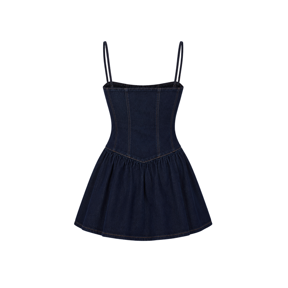 Elara Voss Camille Denim Corset Mini Dress