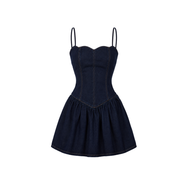 Elara Voss Camille Denim Corset Mini Dress
