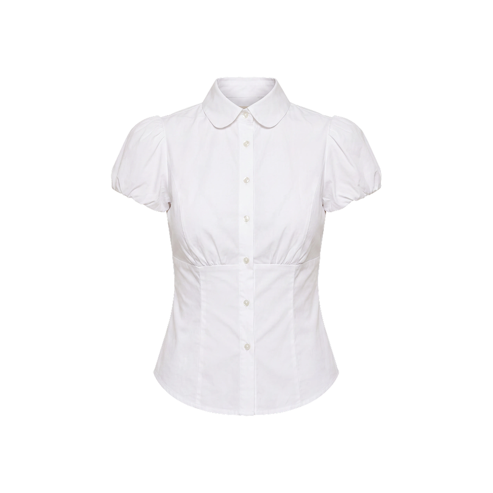 Elara Voss Camille White Puff Sleeve