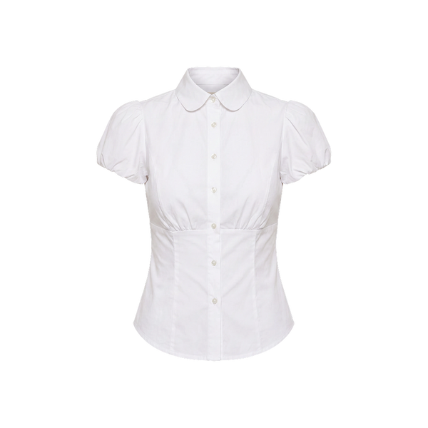 Elara Voss Camille White Puff Sleeve