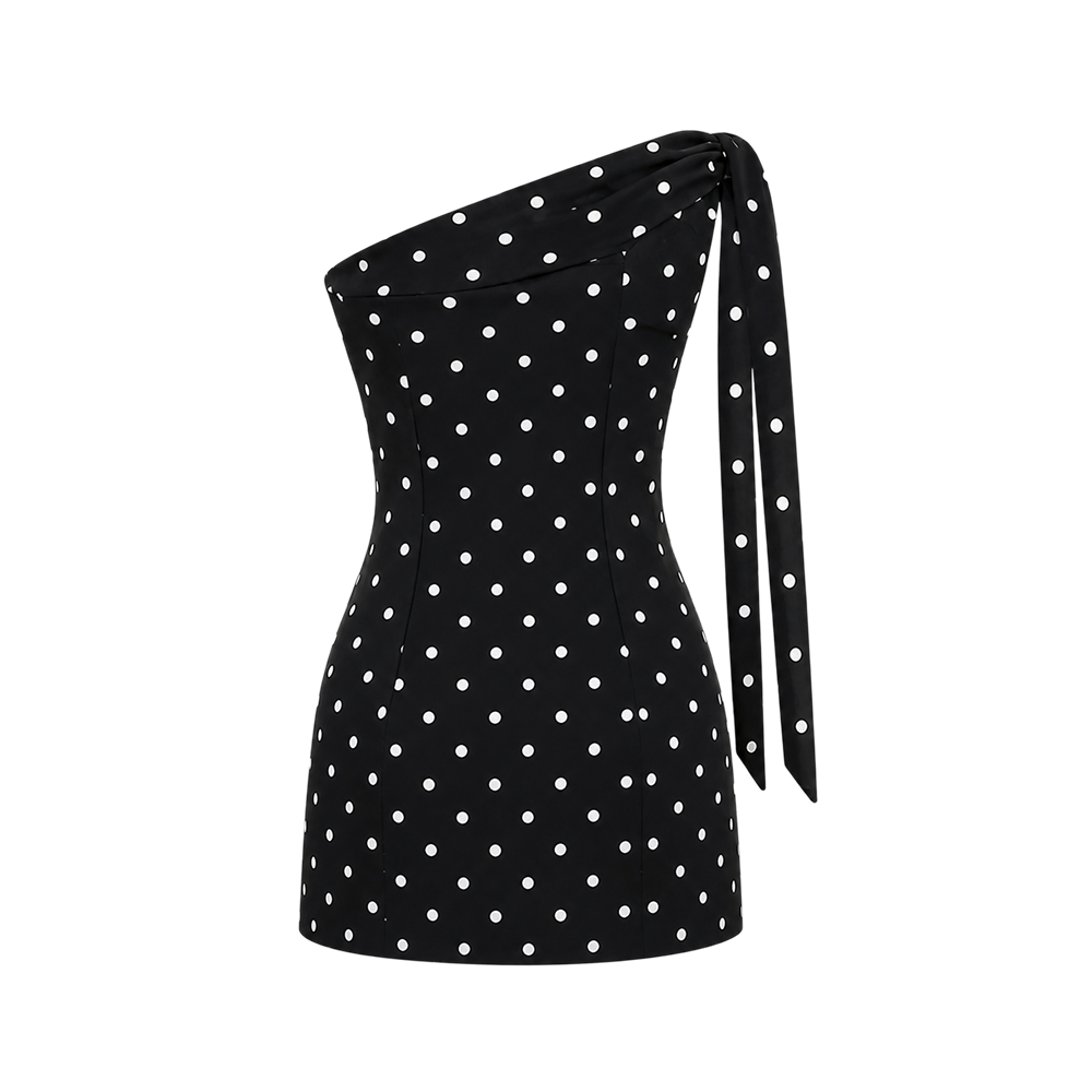 Elara Voss Celeste Black Polka Dot Dress