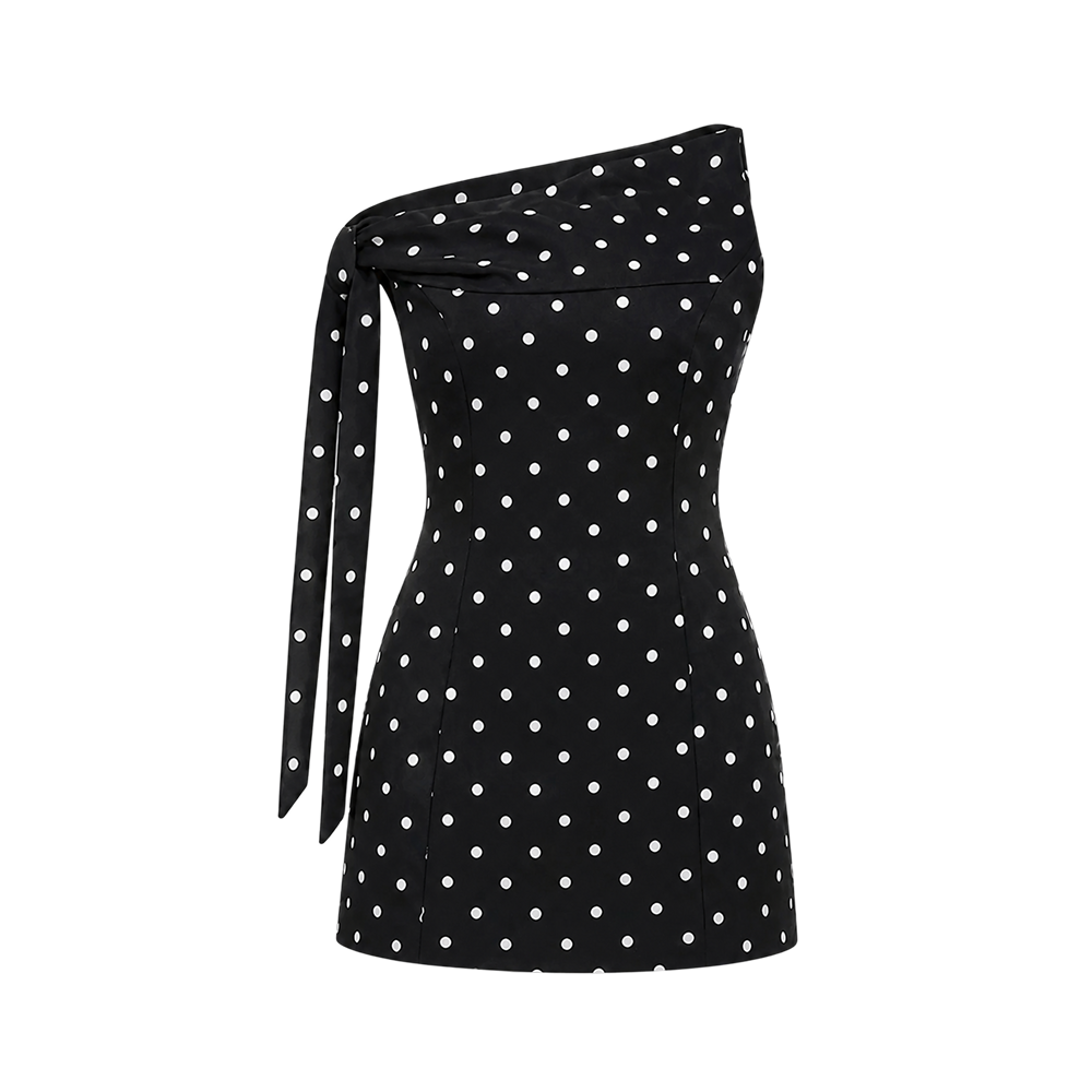 Elara Voss Celeste Black Polka Dot Dress