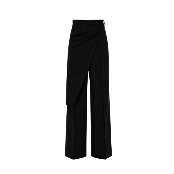 Elara Voss Celeste Draped Black Trouser