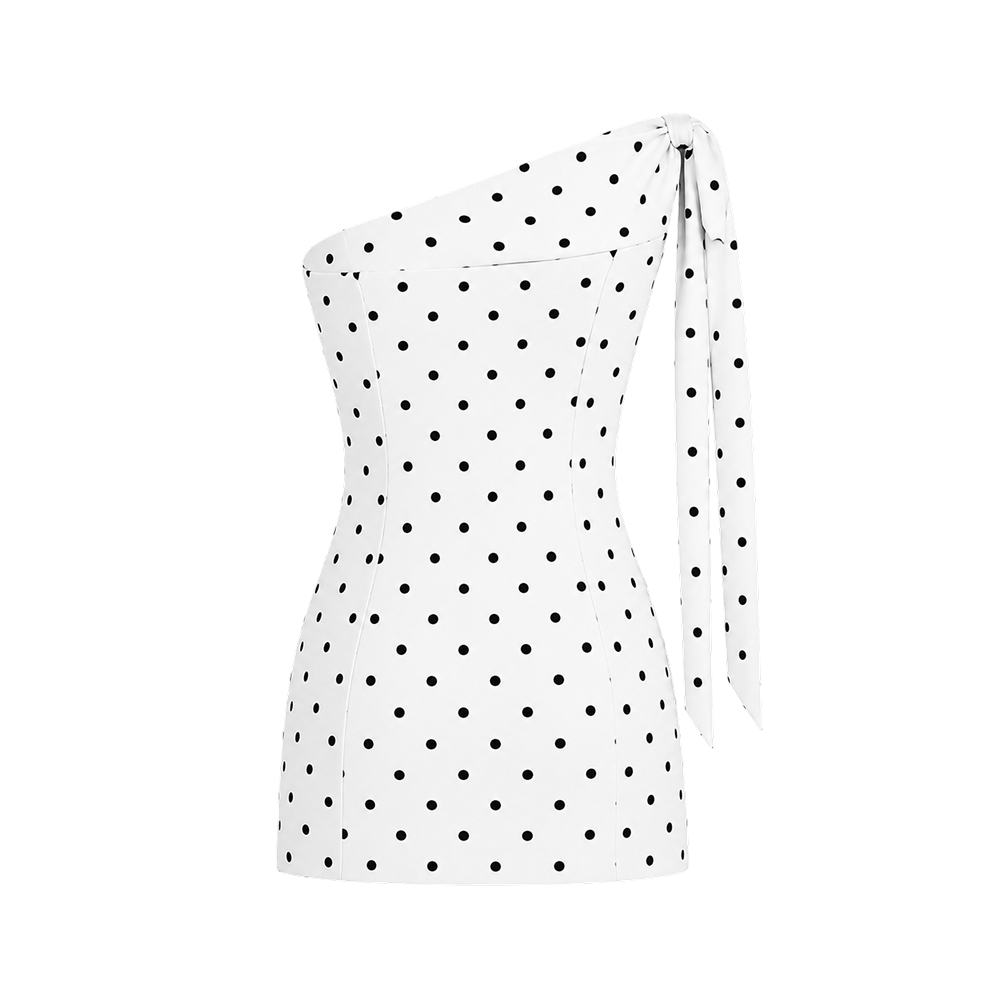 Elara Voss Celeste Ivory Polka Dot Dress