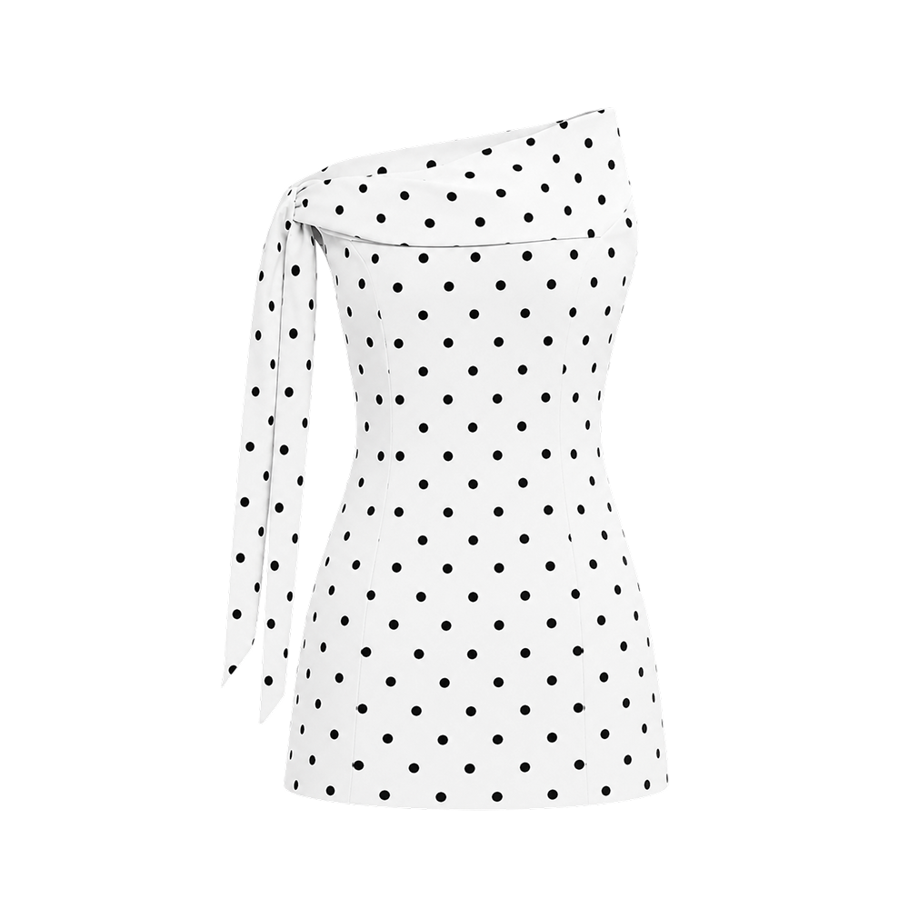 Elara Voss Celeste Ivory Polka Dot Dress