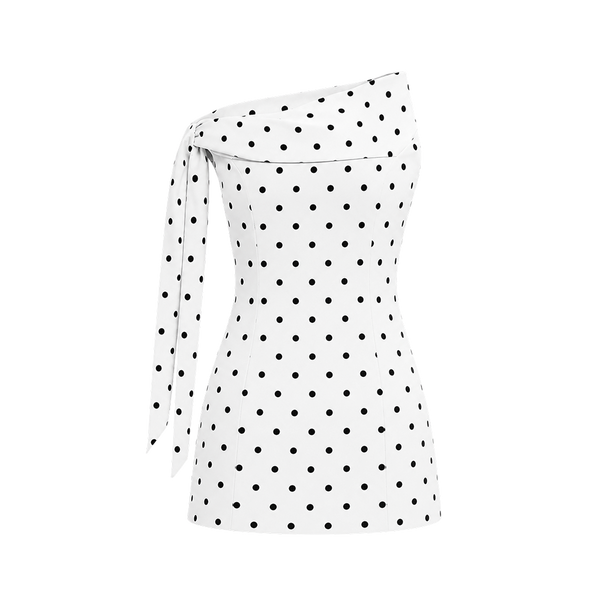 Elara Voss Celeste Ivory Polka Dot Dress