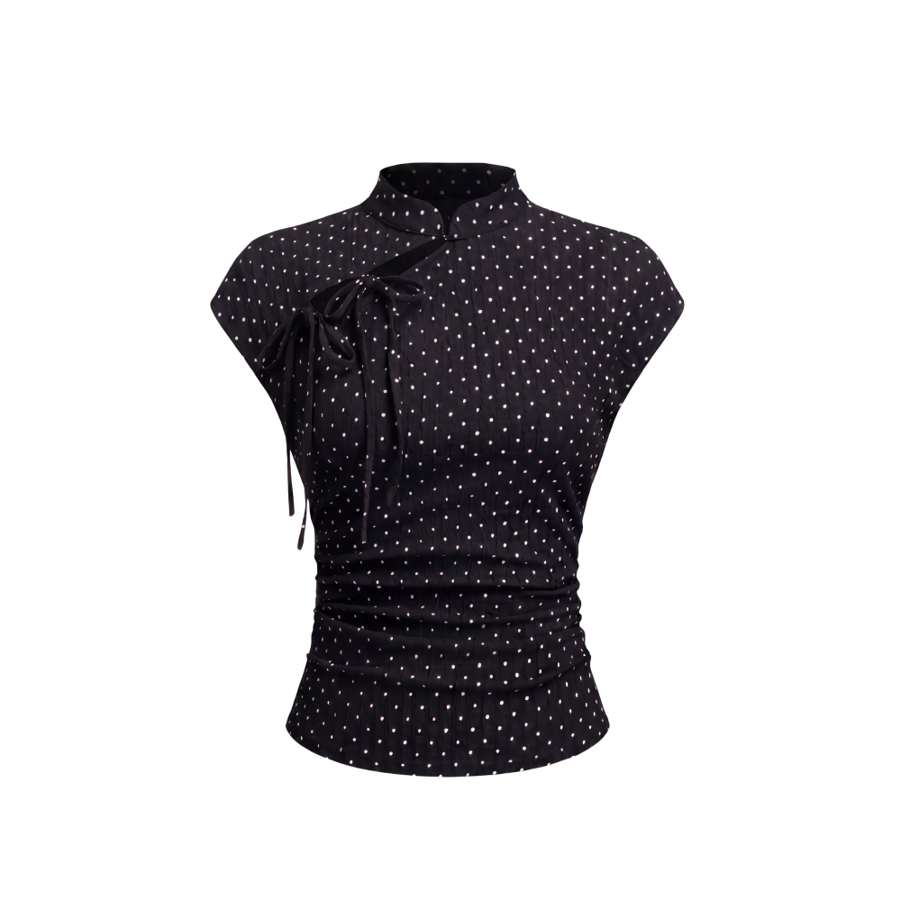 Elara Voss Celeste Polka Dot Top