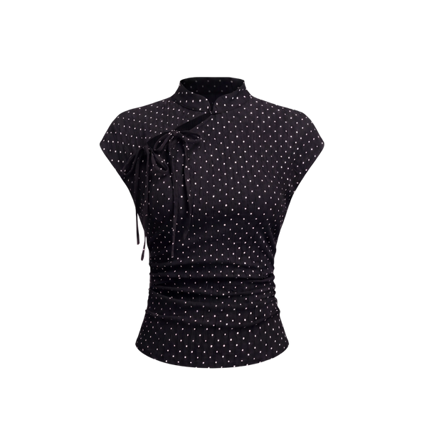 Elara Voss Celeste Polka Dot Top