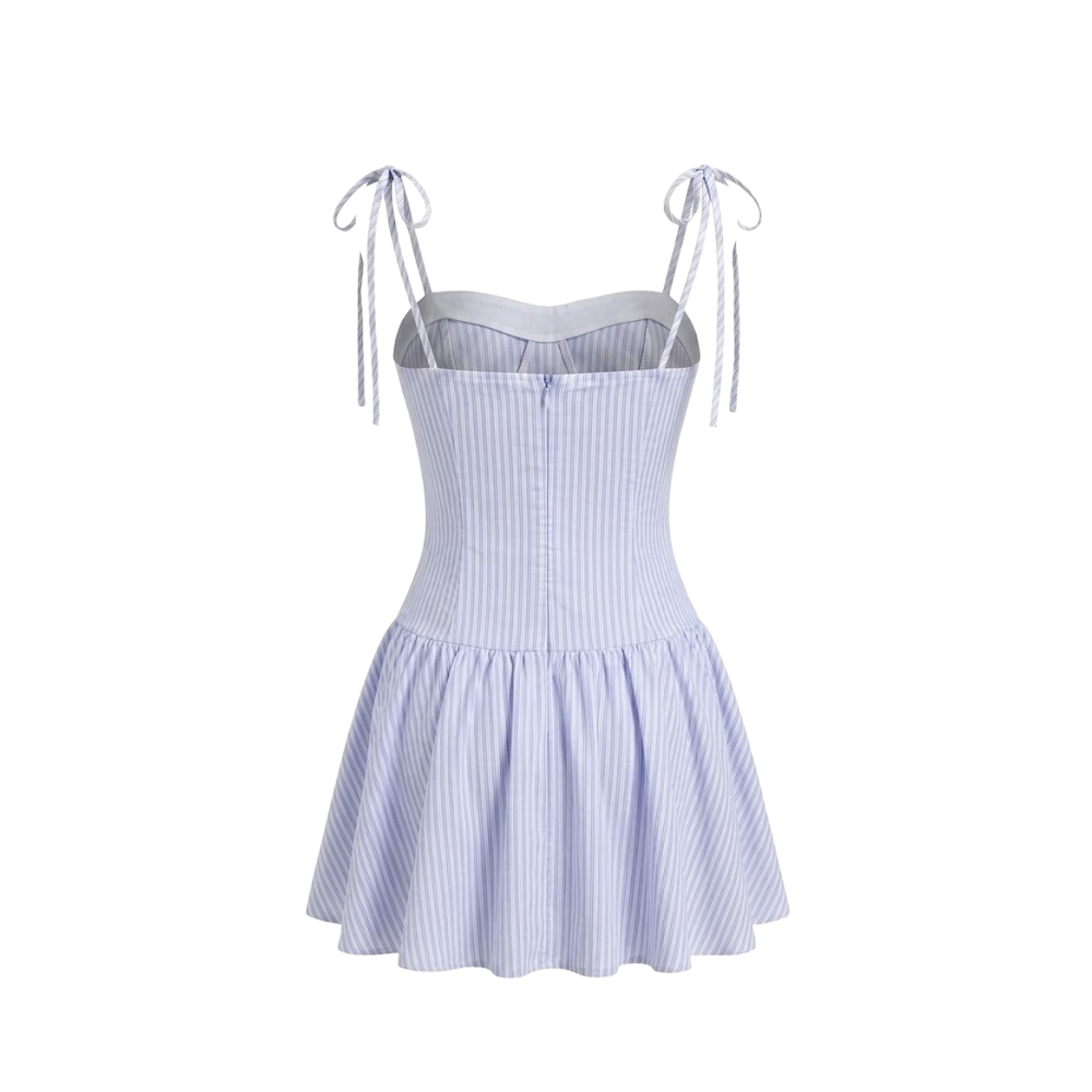 Elara Voss Celeste Powder Blue Mini Dress