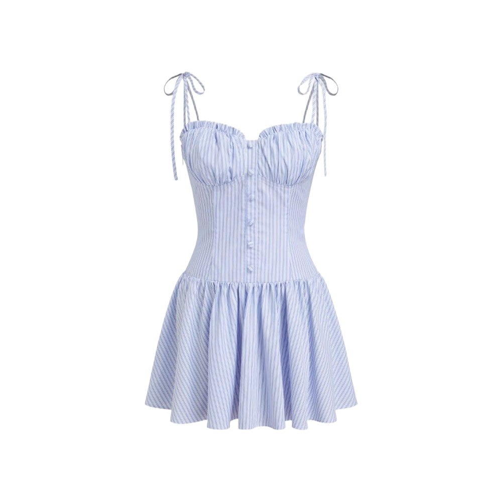 Elara Voss Celeste Powder Blue Mini Dress