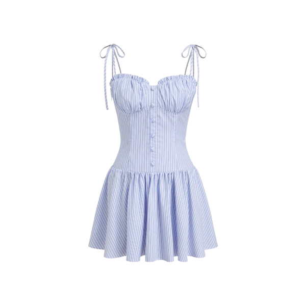 Elara Voss Celeste Powder Blue Mini Dress