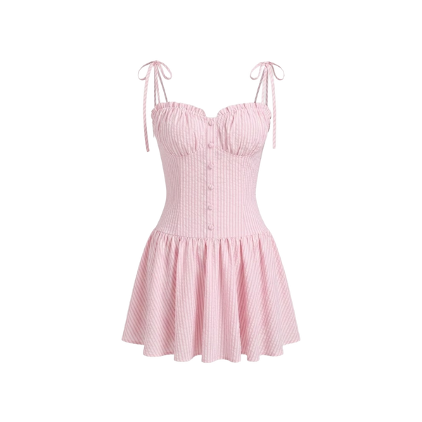 Elara Voss Celeste Powder Blush Mini Dress