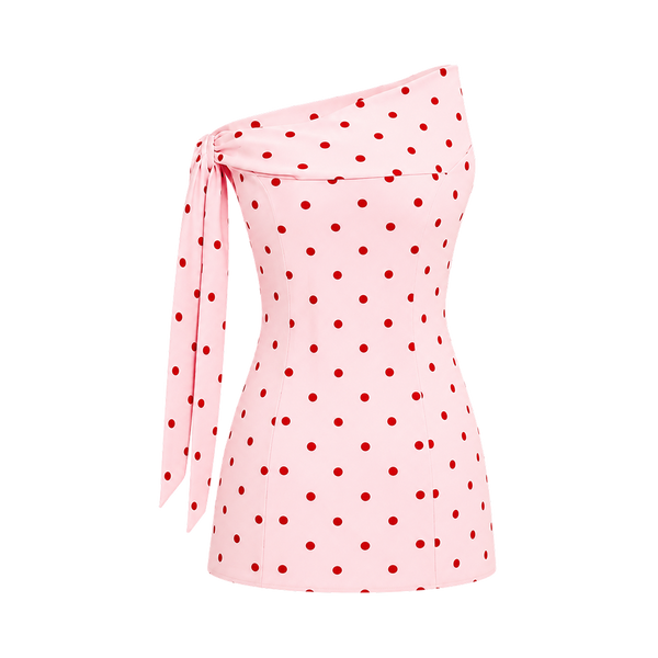 Elara Voss Celeste Powder Pink Polka Dot Dress