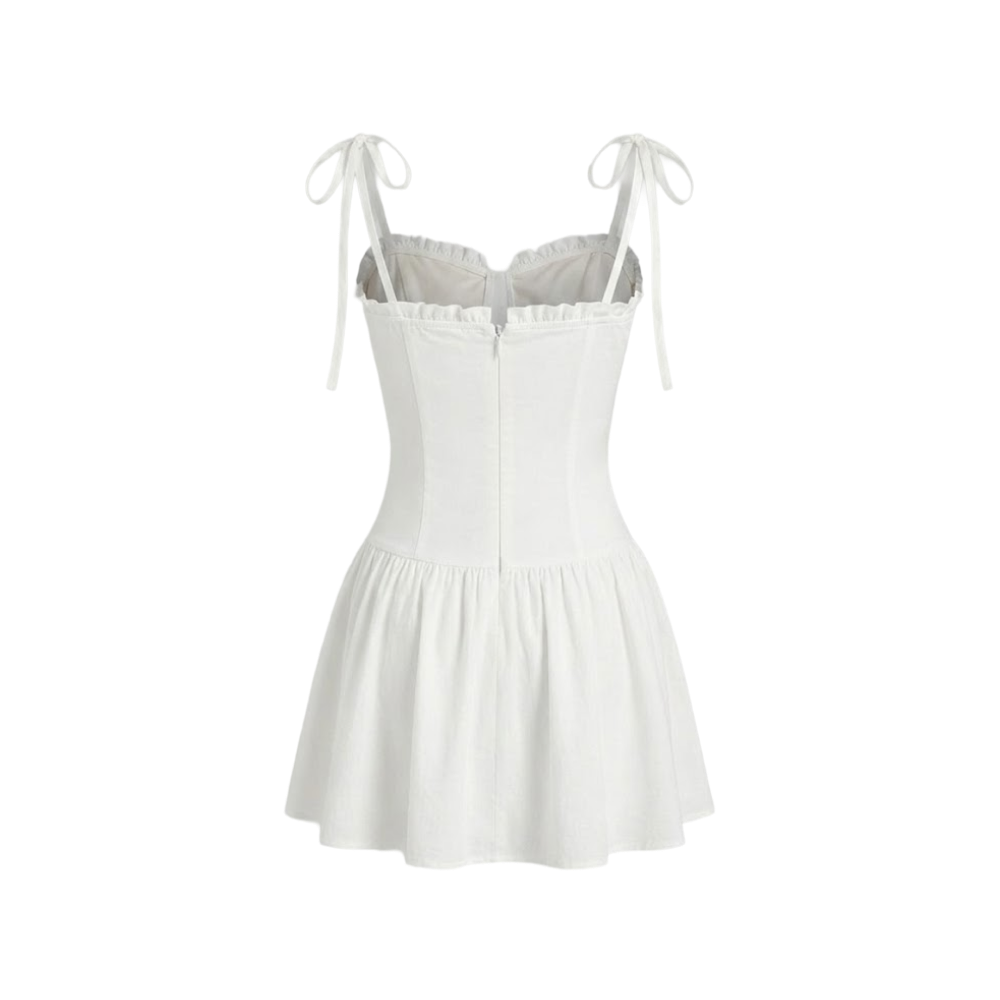 Elara Voss Celeste Tie-Strap Mini Dress