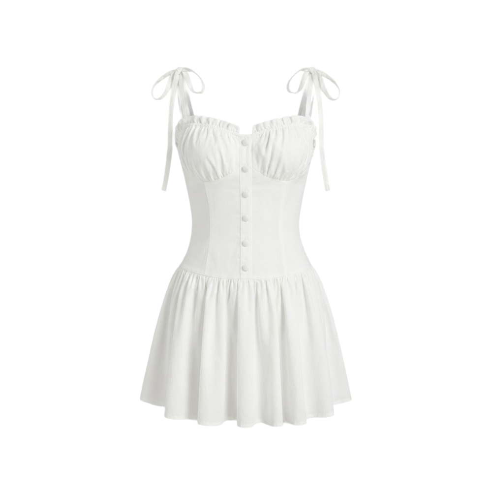 Elara Voss Celeste Tie-Strap Mini Dress
