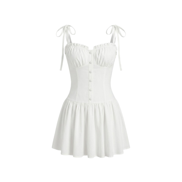 Elara Voss Celeste Tie-Strap Mini Dress