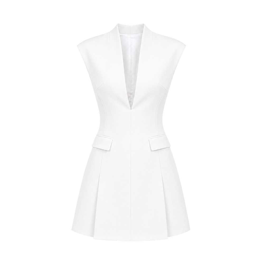 Elara Voss Celeste White Mini Dress