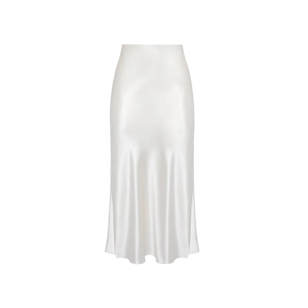 Elara Voss Celeste White Satin Skirt