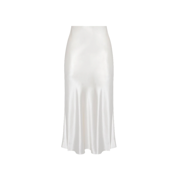 Elara Voss Celeste White Satin Skirt