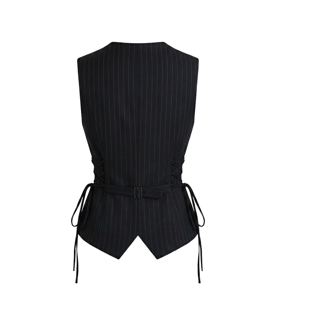 Elara Voss Cinched Black Waistcoat