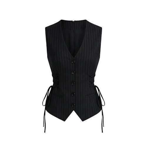 Elara Voss Cinched Black Waistcoat