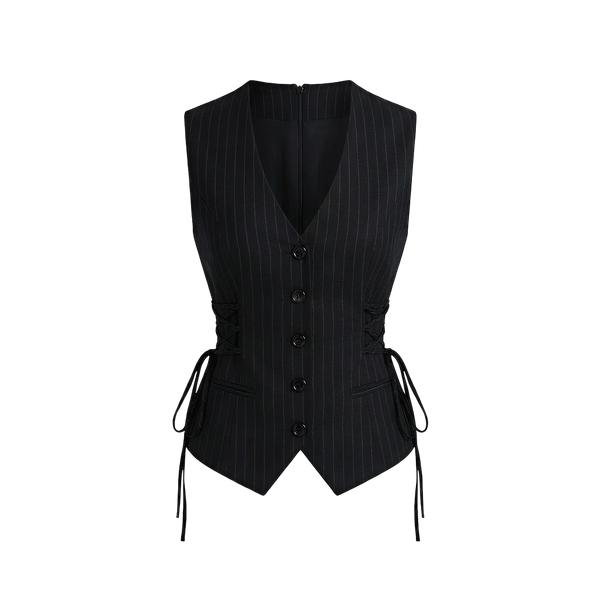 Elara Voss Cinched Black Waistcoat