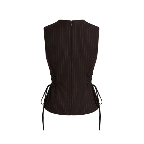 Elara Voss Cinched Cocoa Waistcoat